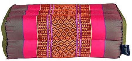 ANADEO YogaProducts Standard – Standard-Zafu-Yoga- und Meditationskissen – 100% natürliches Kapok mit hoher Dichte – Komfort und Festigkeit – Sitzstabilität – Fuchsia Olivgrün – X1