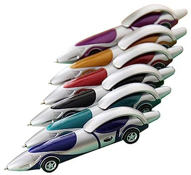 2 Stück lustiger Cartoon-Kugelschreiber im Auto, Stil für Studenten, bunt, 12,4 cm, kostengünstig und langlebig, schön und charmant