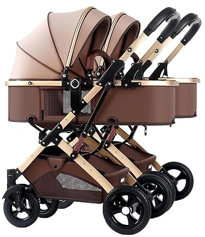 Doppelkinderwagen for Säuglinge und Kleinkinder, umkehrbarer Stubenwagen, Zwillingskinderwagen, Doppelkinderwagen, Zwillingskinderwagen, abnehmbarer Kinderwagen, Tandem-Kinderwagen nebeneinander (Col