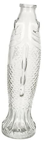 WOFASHPURET Fischförmige Glasflasche Zarte Dekorative Flasche Transparente Blumenflasche Mit Korkverschluss