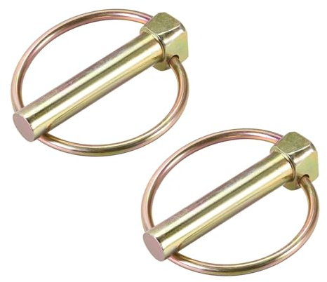 uxcell 2Pcs 5/16 x 2-3/8 Linch Pin with Ring, Trailer Pins Assortment Kit for Boat Kayak Canoe Trailer Tractor Trolley, Gold