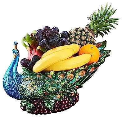 Fruteros de Cocina Bandeja de frutas grande Sala de estar de estilo europeo Bandeja de refrigerios for el hogar Bandeja de frutas secas Adornos decorativos de escritorio Almacenamiento en el hogar Ban