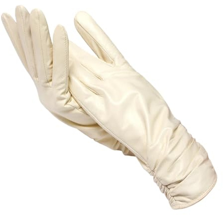 Klassische, Faltige Lederhandschuhe Für Damen, Echte Lederhandschuhe Warme Winterhandschuhe Aus Schaffell