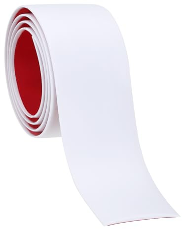 PATIKIL 50mmx1m Übergangsprofil Selbstklebend Fußbodenleisten, Weiß Weichsockelleiste Selbstklebend Übergangsleiste Böden, Kantenschutz Abdeckleisten für Fußböden Fliesen Laminat Decke