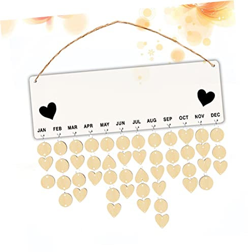 Lurrose Holz Geburtstagskalender Hängekalender Aus Holz Mit Datumsanzeige Diy Kalenderornament Für Home Office Dekoration Beige Und Schwarz