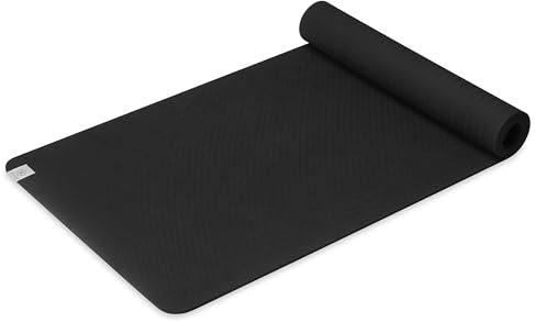 Gaiam Yogamatte, 6 mm, TPE, rutschfest, für Hot Yoga, Pilates und Bodentraining, Schwarz