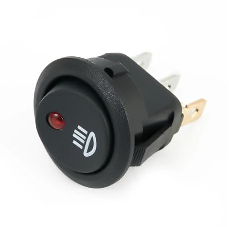 AJASMKLX 23mm EIN Aus Wippschalter Rund 12V Rote Led Nebelscheinwerfer Lampe Symbol Auto Van LKW Nebelscheinwerferschalter Autozubehör