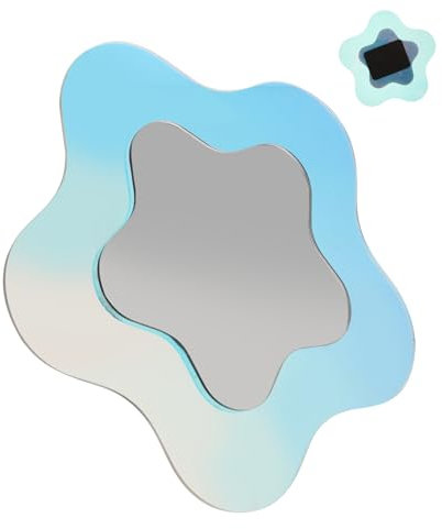 KICHOUSE Magnetischer Spindspiegel Aus Glas Mit Magnetischer Rückseite Sternförmiger Kosmetikspiegel Für Spinde Und Kühlschränke Praktischer Deko Spiegel Für Haushalt Und Büro