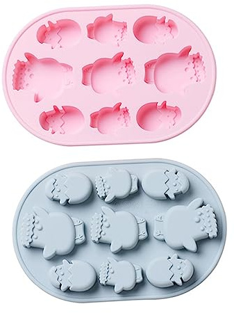 LABRIMP 2pcs Silicone Easter Chick Moulds Creative Baking Molds for Cakes Biscuits and Fondant Food Grade Silicone for DIY Easter Treats Random Color Random Color
