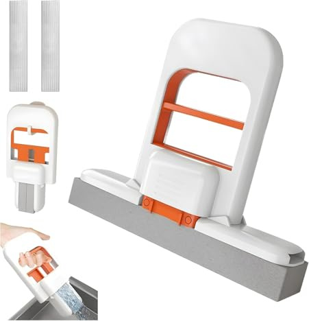 Mini Foldable Desktop Mop avec Fonction Essorage, Mini Balai Éponge, MiniVadrouille Portable, Pas De Lavage À La Main Ménage, Handheld Foldable Water Absorbing Mop pour Salle Bain, Cuisine, Verre