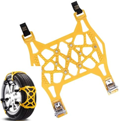 Snow Chains - 6 Pieces Anti-Slip Tire Chains, Heavy-Duty Wheel Security Cable for Vehicle Traction in Parking Lots, Mountain Driving, Travel, Recovery, Cold Weather, Car SUV Truck Accessory