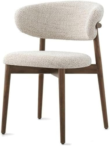 Sillas de comedor modernas de madera de nogal, sillas minimalistas con respaldo de lino para el hogar y el restaurante, taburetes cómodos y elegantes, perfectos para cenar y relajarse