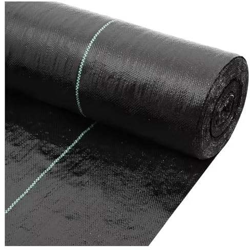 DIWAL Telo Pacciamatura Tessuto Rotolo Barriera Erbacce UV Resistente Geotessile Copertura Terreno per Giardino, Orto, Terrazze, Vialetti, Aiuole, Esterni, Serre, Cortile, Prato(1m x 100m)