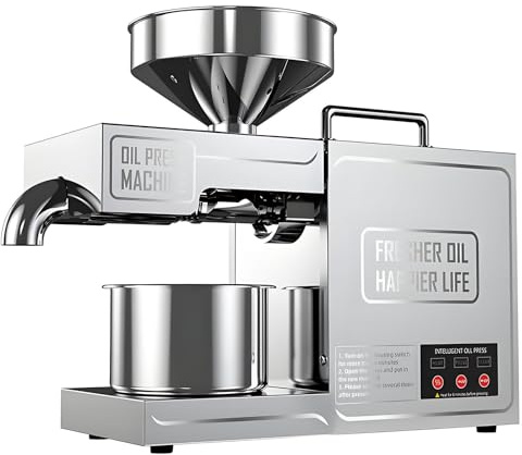 800W Presse Huile,Acier Inoxydable Moulin Huile électrique avec Contrôle Température,Noix,Cacahuètes,Presse Huile Froide Et Chaude,pour Usage Commercial Et Domestique