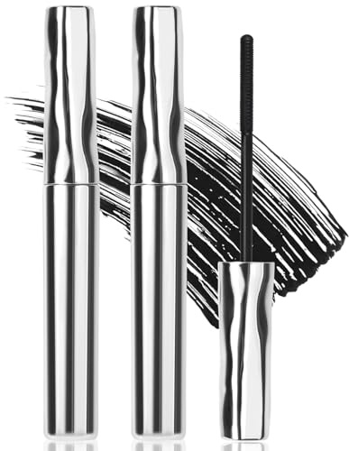 BUTBU Mascara, 2 styck Järnstav Mascara, Tvättbar Metall Mascara, för Ögonfransar och Ögonbryn, Anti-Smett, Lockig och Långhållbar, Utan Smulning, Utan Klumpar