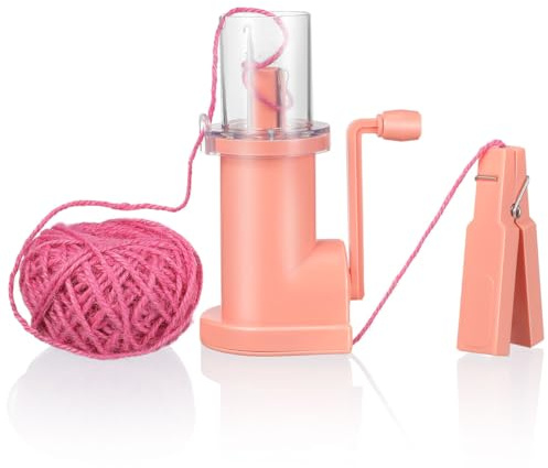 Mikikit Hand Operated Knitting Machine Spool Knitter Craft Bracelet Weave Tool DIY Hand Knitting Mill for Cord Making Small Rotating Machine with Clip and Instruction Book for Beginners