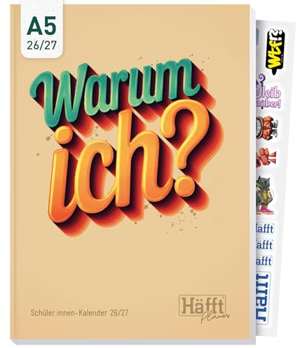 Häfft® Planer 2026 2027 A5 - Softcover Schülerkalender Warum ich? | Mit Anti-Langeweile-Garantie - Hausaufgabenheft, Schulplaner, Schülerplaner inkl. Wissen, Sticker, lustige Sprüche & mehr
