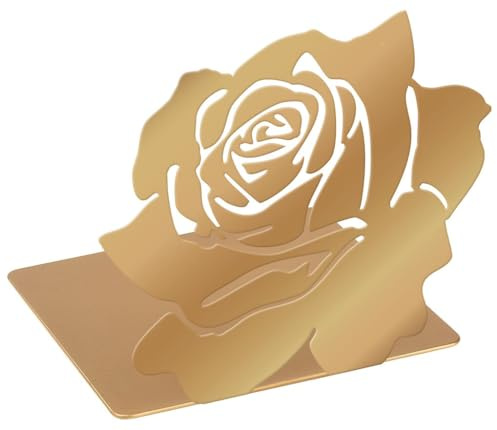 moses. libri_x Buchstütze Lesegarten – Goldener Metall-Buchständer mit Rosenmotiv, dekorativer Buchhalter für Bücherregal, Schreibtisch und Lieblingsbücher, im Cut-Out Look