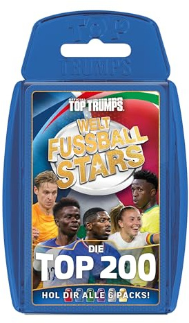 Top Trumps Weltfussballstars Top 200 Pack 2 Kartenspiel für Kinder – Klassisches Top 200 Pack 2 WFS Lernkartenspiel für Fußballfans – 2+ Spielern ab 6 Jahren – Deutsch