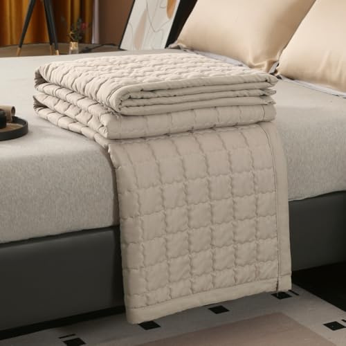 Mateju Coverless Duvet 4.5 Tog King Double Single Size, Quilt Cosy and Lightweight, Summer Quilted Duvet Ideal for Bedspreads Throw Soft Machine Washable (Light Brown,200 * 230cm)