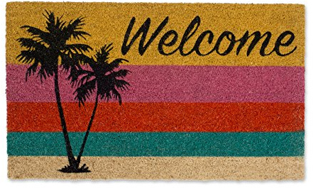 DII Natural Coir Doormat Outdoor Welcome Mat, 17x29, Palm Tree
