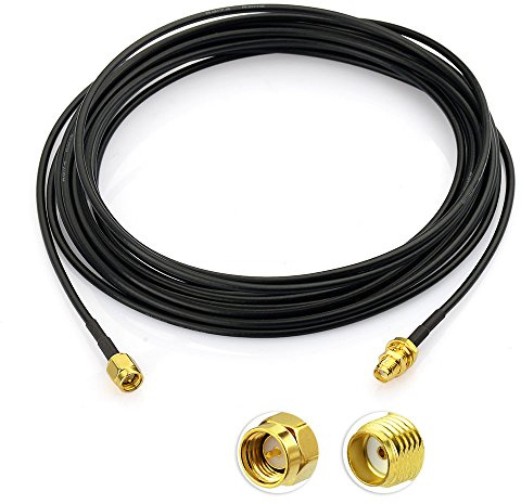 Eightwood SMA Kabel SMA Adapter SMA Buchse BulkHead auf geraden Stecker Adapter Verlängerungskabel RG174 16.5ft 5m für 4G Antenne SMA WiFi Antenne Huawei 2G 3G 4G LTE