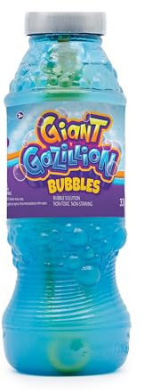 Gazillion Giant Bubble Solution 1 L – Creates Huge, Extra‑Elastic Bubbles, Safe & Non‑Toxic, Includes 7‑in‑1 Bubble Wand, Outdoor Refill for Wands, Machines & Kids’ Party Fun Ages 3 +