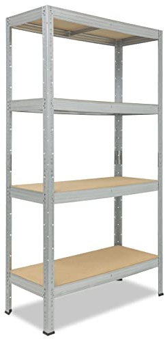 shelfplaza® 180x100x50cm PROFI Schwerlastregal verzinkt/Metallregal mit 4 Böden à 200kg Tragkraft/Kellerregal Metall, Garagenregal, Werkstattregal oder Regal Lagerregal/Steckregal Metall