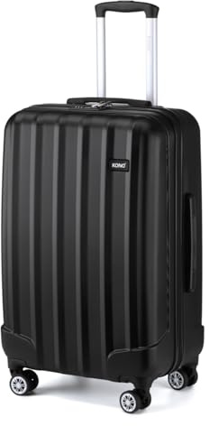 Kono 28 inch Large Hard Shell Luggage Lightweight ABS+PC Suitcase with 4 Spinner Wheels Business Trip Trolley Case Suitcase (Black)