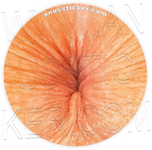 Anusticker „White“ [Lustige Arschloch Sticker – Männer & Frauen] – Poloch Aufkleber für Party, JGA, Festival, Karneval – Gag-Geschenk glänzend, Feiern, Party, Po, anal, Rosette, Ø 5 cm (100 Stück)