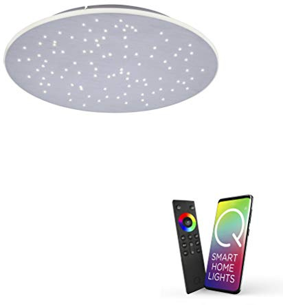Paul Neuhaus Q-NIGHTSKY LED Deckenleuchte Smarthome Sternenhimmel 48cm | Alexa kompatibel Smart Home, dimmbar per Fernbedienung, warmweiß – kaltweiß, Sternenhimmel Panel