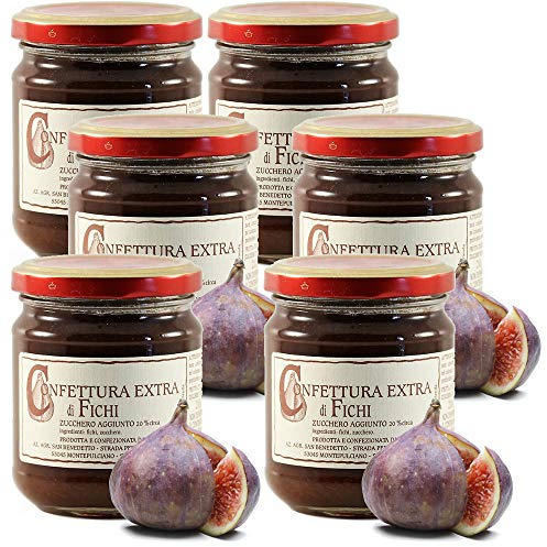 Confiture extra de figues de San Benedetto - Produit artisanal italien (6 pots 210 grammes)