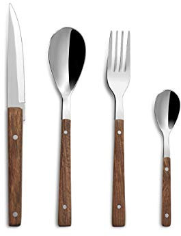 Comas Besteckset Rosewood 24-tlg., Tafelbesteck mit Holzgriffen, Edelstahl 18/10, Rosewood-Holz, Spiegelfinish, 6673