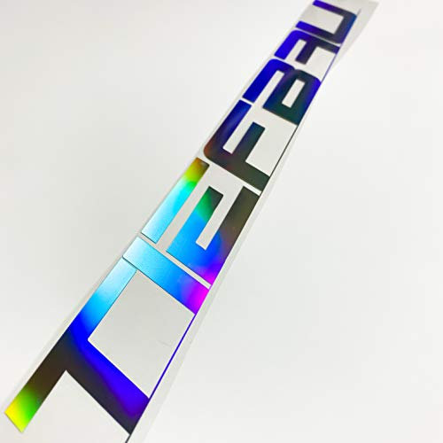 55cm Tuningaufkleber TIEFBAU slickoil Auto Aufkleber Seitenaufkleber Frontscheibensticker Hologramm Regenbogenfolie reflektierend 3D Effekt schimmernd Tief deep Flachgelegt