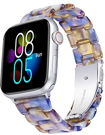 BINLUN Compatible avec Bracelet Apple Watch 44mm 45mm 46mm 49mm 38mm 40mm 41mm 42mm pour Femme Homme Band pour iWatch Séries 10 9 8 7 6 5 4 3 2 1 Ultra SE pour Apple Watch Band en Résine Léger Stylé