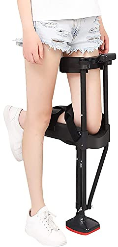 Joyfitness Lenkbarer Knie-Walker, Teleskop-Walker Mit Einem Bein, rutschfeste Krücken Knie-Single-Leg-Krücken Für Knöchelfrakturen, Verstauchungen, Wade