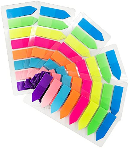 VANRA 960 Stück selbstklebende Index-Tabs, Seitenmarker, Pfeilflaggen, Aufkleber, farbige Seiten, Notizen, beschreibbare Etiketten für Lesezeichen, 6 Sets