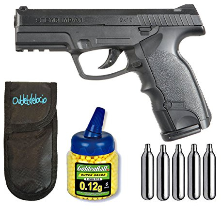 Pistola Airsoft M9-A1 6mm Co2 + Funda + Bolas + Co2. 2 Julios de Potencia. 21993/23054/29318