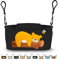 GRINSEZWERGE Pram Organiser 12 Designs with Wet Wipe Dispenser I Pram Bag with Shoulder Strap I Children's Buggy Organiser I Pram Bag Storage Bag Baby Stroller Bag Black Bear