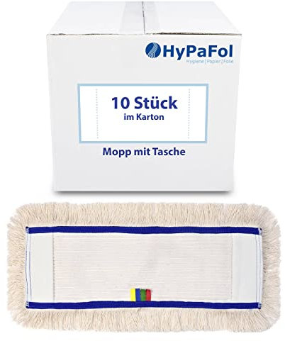 Profi Wischbezug aus Baumwolle | 40cm Breite | 10er-Pack | für alle Bodenarten und Bodenwischer | Ersatzbezug zur Schmutzaufnahme mittels Wischmopp