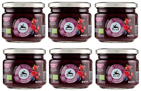 Alce Nero Composta di Frutti di Bosco Biologica Biocompota de bayas con fresas orgánicas, moras, arándanos, grosellas rojas y frambuesas 270 g