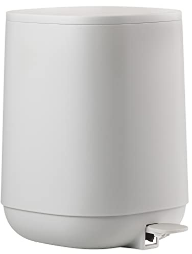 Zone Denmark Time Mülleimer fürs Badezimmer, Kleiner Kosmetikeimer, Abfalleimer mit Deckel, Durchm. 20,8 cm, Höhe 27,5 cm, Fassungsvermögen 3 Liter, Soft Grey (Grau)