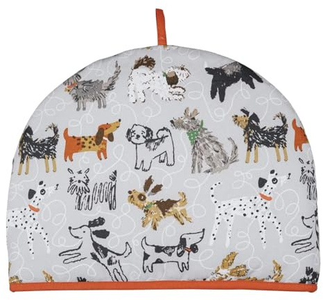Ulster Weavers - Teewärmer mit Hunde-Aufdruck (35 x 35 cm) – 100% Baumwolle – Stövchen mit Hunden – Grauer Hunde-Teewärmer in Grau – Hundeliebhaber Geschenke – Hundeküchenzubehör – Teewärmer mit