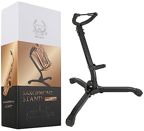 RHYTHM Folding Saxophone Stand, Alto/Tenor Sax Stand, Adjustable Saxophone Holder Rack Portable Saxophone Stand
