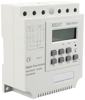 RWRAPS Minuteur Numérique Programmable Minuterie numérique triphasée 380V 25A din, minuterie hebdomadaire avec 17 Heures de Marche/arrêt, Plage de réglage 1min-168H