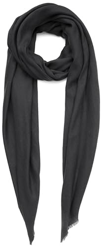 Kaschmirschal Hergestellt in Kashmir (Geschenkpaket) Merinowolle Seiden Kaschmir Schal Große Superfeine Damen Herren Pashmina Unisex Holzkohle