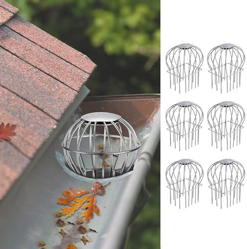 Dachrinnen Schutz Dachrinne Fallrohrschutz Filtersieb, Laubschutz aus Edelstahl für Dachrinnen, Quadratische Abfluss-Fallrohrschutze, Regenrinnen-Abdecksystem ( Color : 6 PCS , Size : Large 9x14cm (3.