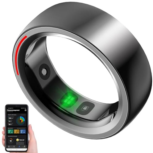 Newgen Medicals Smartringe: Fitness- & Schlaftracker-Ring mit Herzfrequenz- & SpO2-Anzeige, Gr. 65 (Schlafring, Fitness Ringe wasserdicht, iPad)