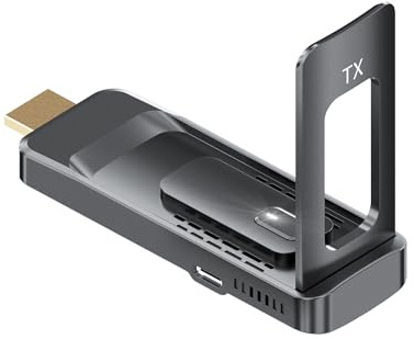 AIMIBO Kabelloser HDMI-Sender, 1 RX gekoppelt mit bis zu 8 TX, Faltbare Antenne, 5G-Streaming von Video und Audio, kabelloser HDMI-Extender, Verwendung mit Empfänger