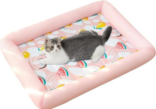 BANTASE wasserdichte Hundematte Für Outdoor, Waschbare Große Hundedeck Für Unterwegs, Faltbar Reisedecke Für Hunde, Tragbare Hundebett, 52x42cm(Rosa,M)